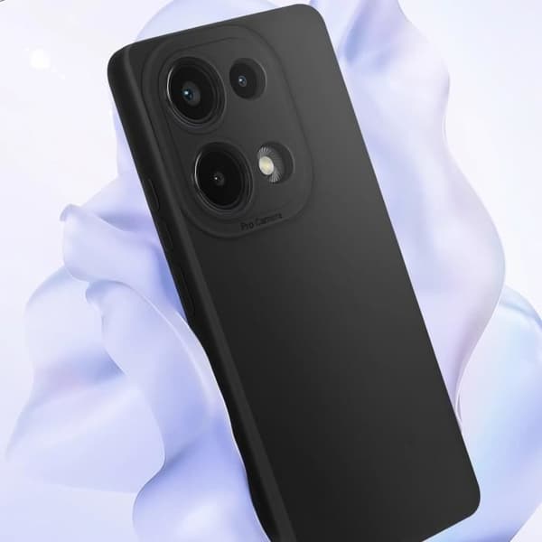 Etui til Xiaomi Redmi Note 13 Pro 4G - AVIZAR - Mat Silikone - Sort - Kamerabeskyttelse Svart