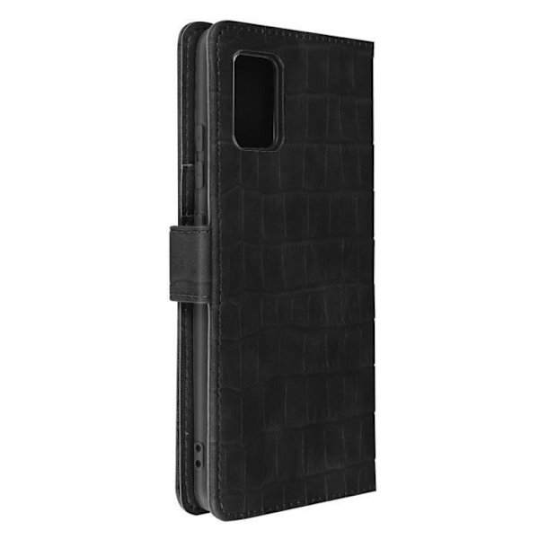Etui til Samsung Galaxy A51 - AVIZAR - Krokodilleeffekt - Pung - Videostøtte - Sort Svart