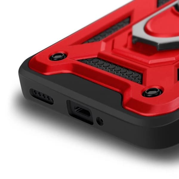 Kuori Xiaomi Redmi Note 14 Pro/Pro Plus - Punainen - Iskunkestävä - Tuki Ring - MIL-STD-810G Röd