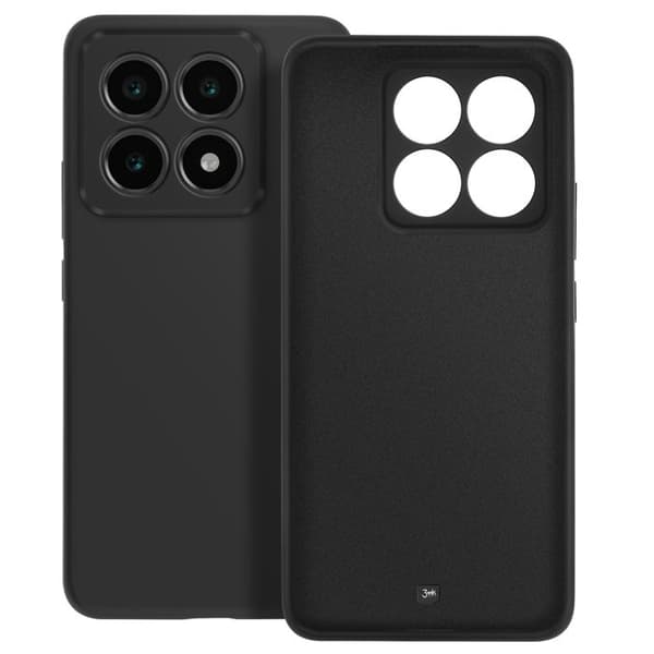 Coque Silicone til Xiaomi 14T Stødabsorberende med Mikrofiber Inderside 3mk Sort Svart