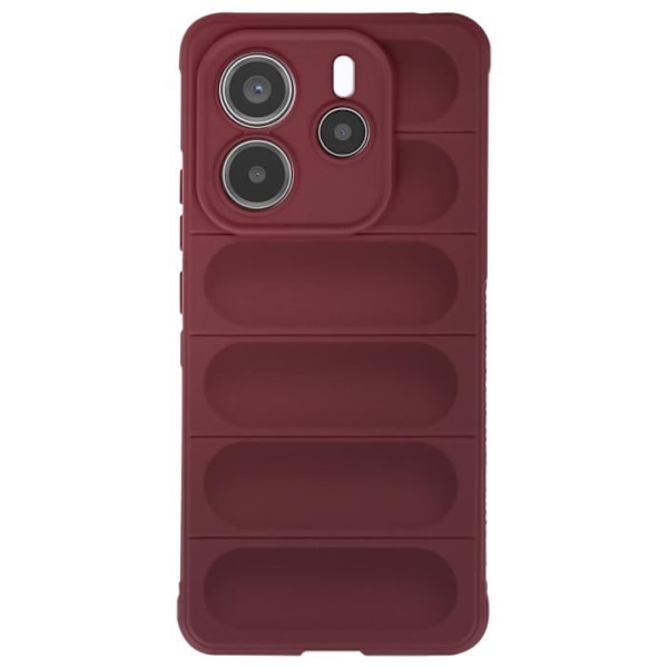 Siliconhölje för Xiaomi Redmi Note 14 5G Stöttåligt Mönster Texturerad 3D Bordeaux Röd