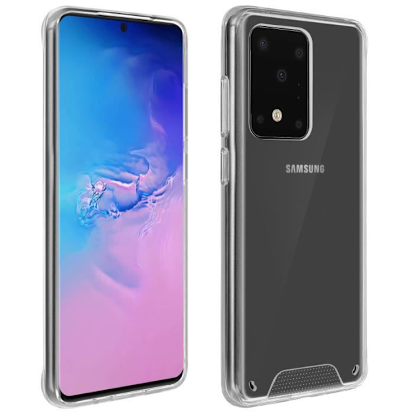 Fodral - AVIZAR - Galaxy S11 Plus - Skyddsstötfångare - Transparent Crystal - Styv Vit
