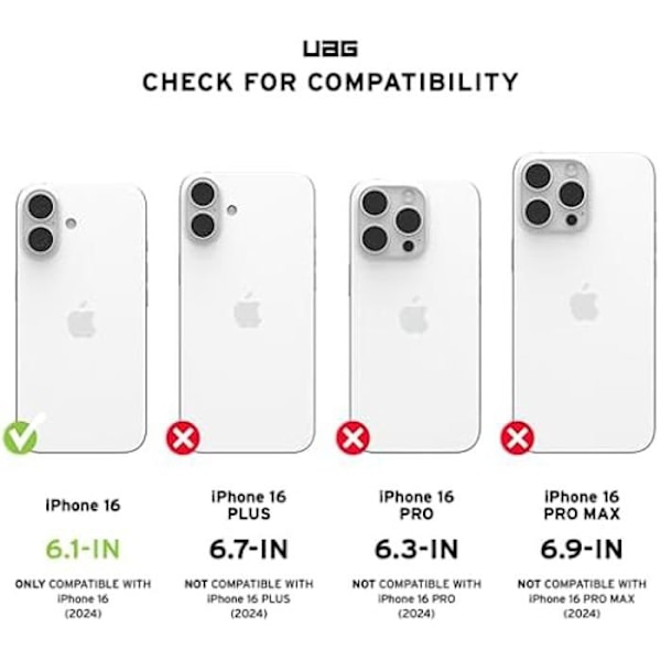 URBAN ARMOR GEAR Metropolis LT MS Case kompatibel med Apple iPhone 16 Housse (faldbeskyttelse i henhold til militære standarder) Metropolis Lt Magsafe Kevlar Svart