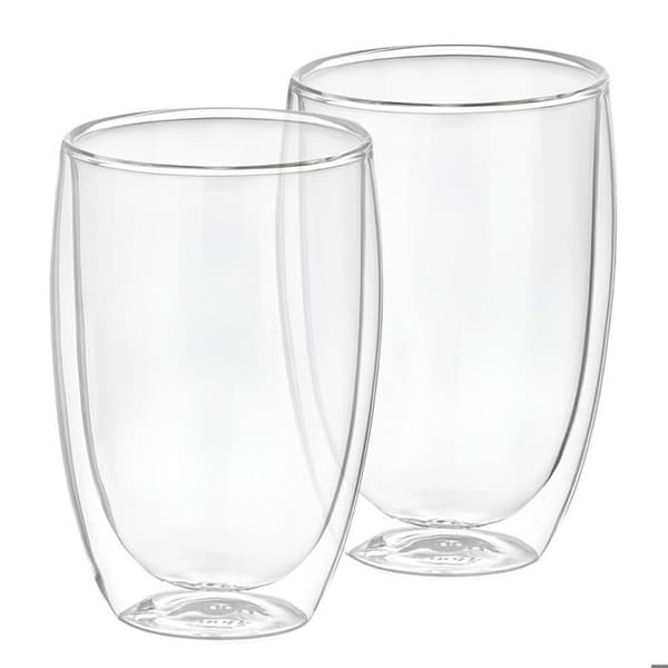 Verres Double Paroi - CHEFFINGER - 350ml - Glas Borosilikat - 2-pack - Transparent Vit