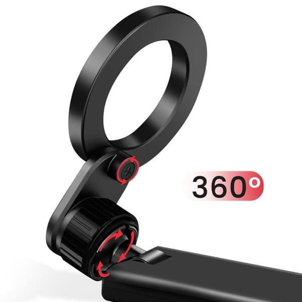 Understøtter MagSafe - SWISSTEN - Terrængreb - Justerbart - 360° roterbart - Kompatibel med iPhone Svart