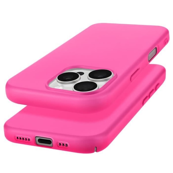 Coque för iPhone 16 Pro Semi-rigida Soft-touch Anti-fingeravtryck Fuchsia Rosa