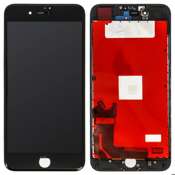 LCD-skärm + Komplett Tryckkänslig Glas för iPhone 7 Plus - Svart Sort
