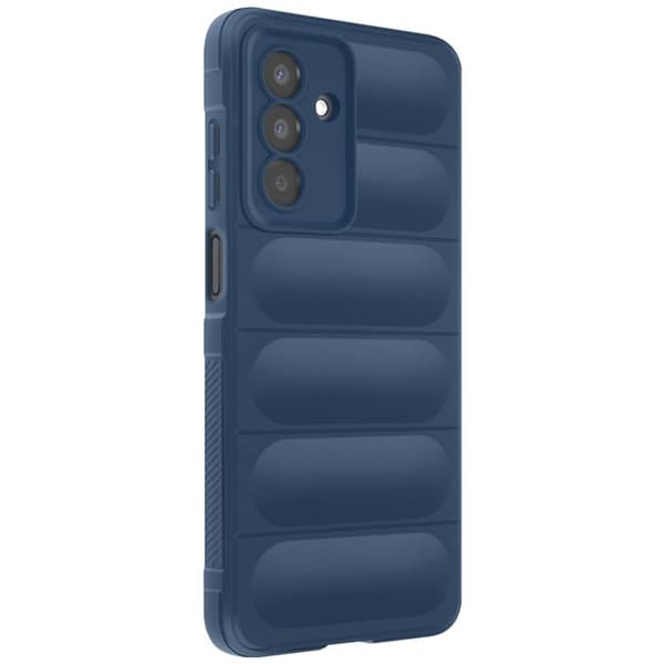Cover - ADVARSEL - Samsung Galaxy A17 - Blødt Silikone - Stødabsorberende - Struktureret Design Blå Blå