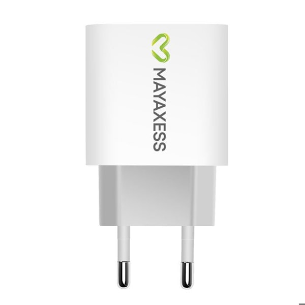 USB C Power Delivery 20W Vegglader Mayaxess Hvid Vit