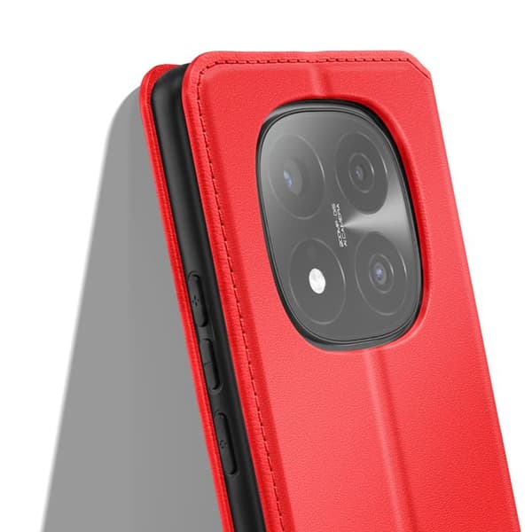 Flip Cover til Redmi Note 14 Pro / 14 Pro Plus Magnetisk Classic Edition Rød Röd