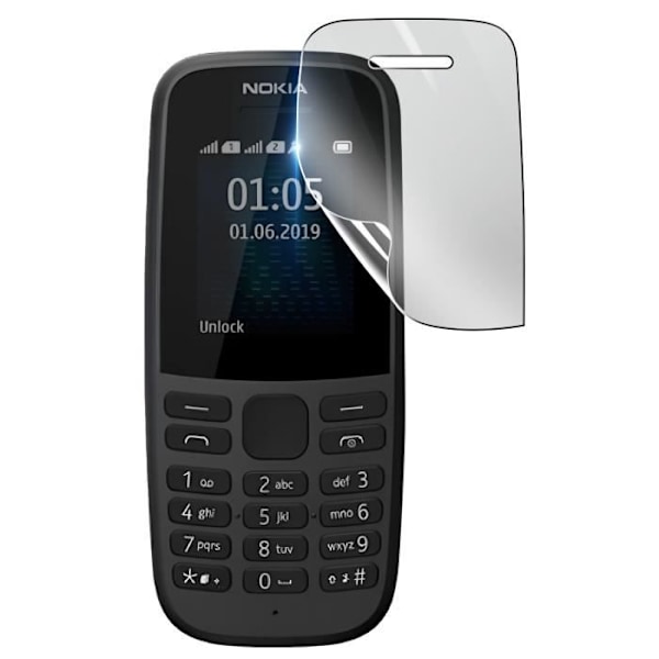 Näytönsuoja - 3MK - Nokia 105 - Iskunkestävä Hydrogeeli - Läpinäkyvä - Naarmuuntumaton Transparent