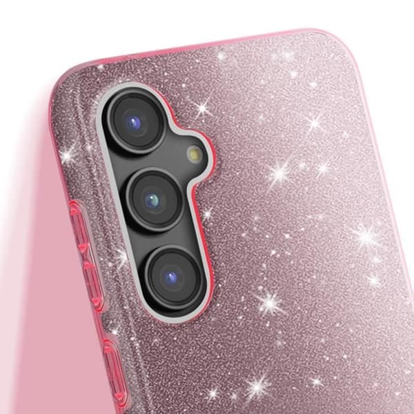 Glitteret Cover - Samsung - Galaxy S23 FE - Stødabsorberende - Rosa - Chic Design Rosa