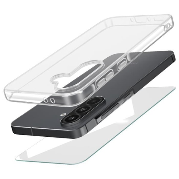 Packskydd för Samsung Galaxy A56, mjuk skal och härdat glas Mayaxess transparent Transparent