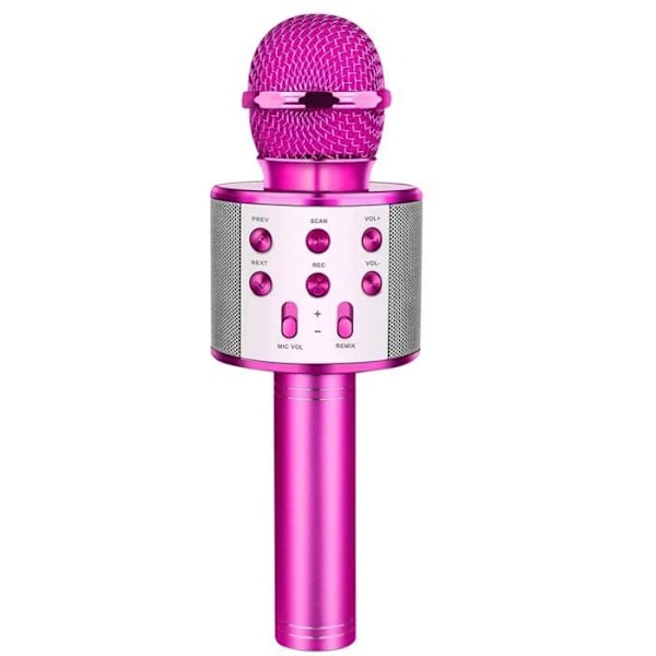 Mikro Karaoke Bluetooth Högtalare med inbyggda multifunktionsknappar Fuchsia Rosa