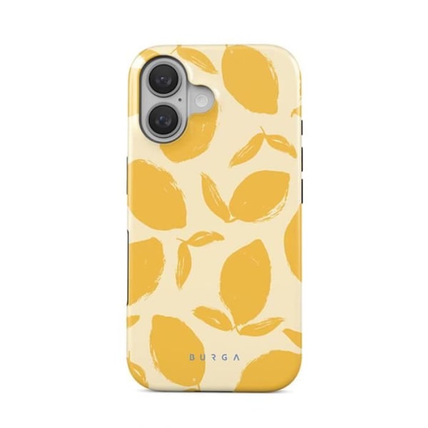 Coque för iPhone 16 MagSafe Tough Stötmotståndsmodell Lemon Tart Burga Gul Beige