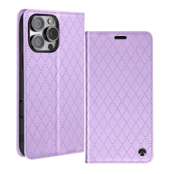 AVIZAR Foliofodral till iPhone 16 Pro Max - Lila - Diamantkorthållare Videostöd Lila
