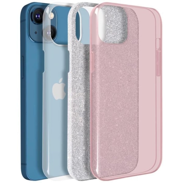 iPhone 13 Case Glitter Irrotettava Silikoni Puolijäykkä vaaleanpunainen Pinkki