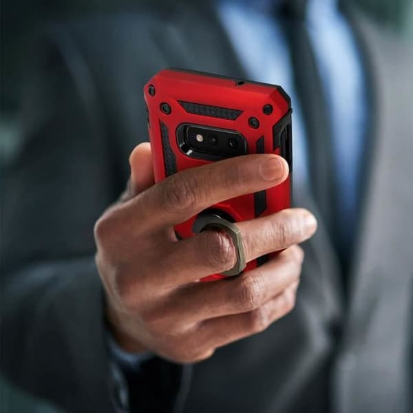 Coque - AVIZAR - Galaxy S10e - Bi-materialer - Hård og Blød - Rød Röd