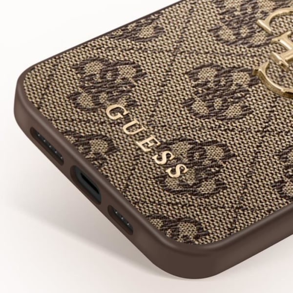 iPhone 15 Plus Case Præcise Udsparinger og Forhøjede Kanter Guess Brun kastanj