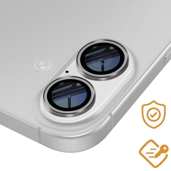 Skyddstillbehör - Härdat Glas Kamera - iPhone 16 Plus - Hårdhet 9H - Repufri - Explosionssäker Grå