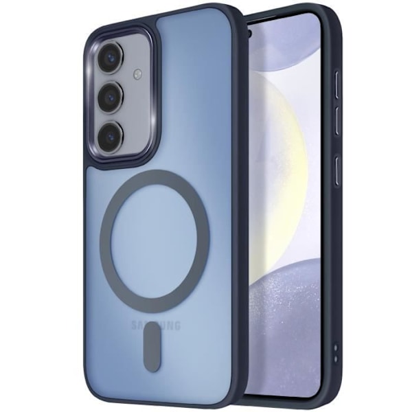 Coque MagSafe til Samsung Galaxy S24 og S25 Mat Frostet Bag Blå Nat Kant Blå