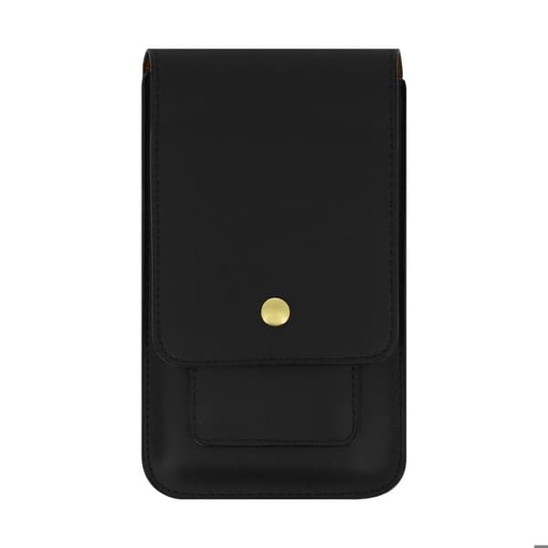 Smartphone bæltetaske - AVIZAR - Multipocket - Sort - Magnetisk - Halvstiv Svart