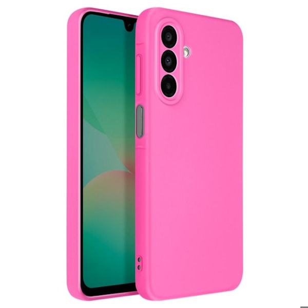 Fuksiavärinen puolijäykkä soft-touch -kuori Samsung Galaxy A26:lle, anti-traces. Rosa