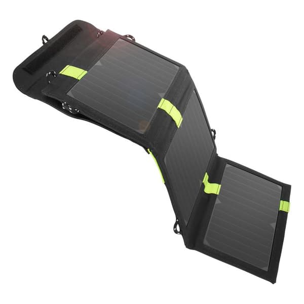 Vandtæt Soloplade 20W Dobbelt USB Foldbar til udendørs brug Sort Svart