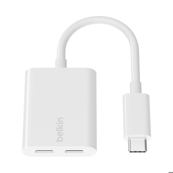 USB C-adapter - Laddning och ljud - Dubbel port - Kompakt design