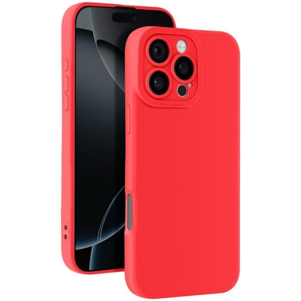 Silicone Cover til iPhone 16 Pro Glat Kamera Beskyttet Rød Röd
