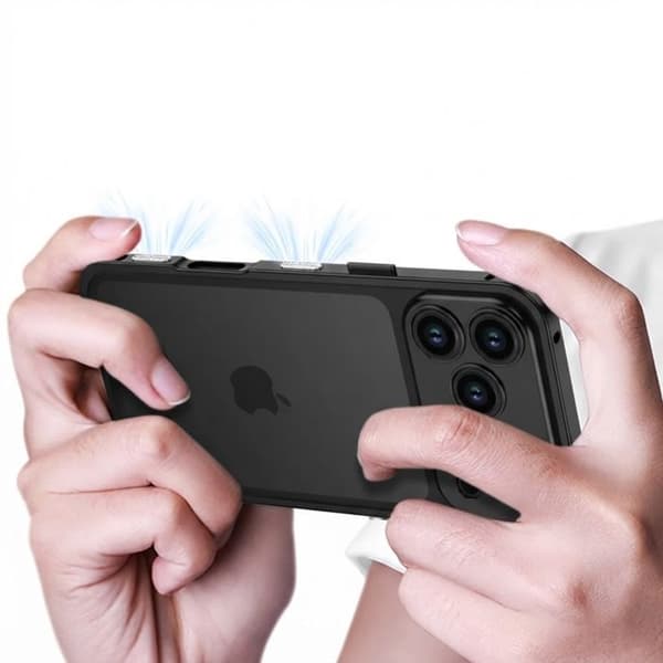 Beskyttelsesdesign til iPhone 18 Pro Stødabsorberende med Indbygget Kamerabeskyttelse Sort Svart