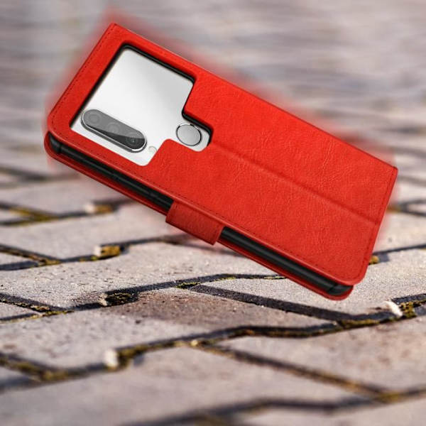 Universal smartphone-etui 5,5 til 6 tommer - AVIZAR - Rød - Kortholder Video Support Röd