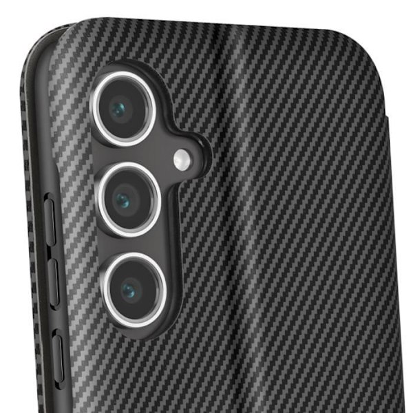 Samsung S24 FE Karbonikuitutasku Video Tuki ja Anti-RFID Musta Svart