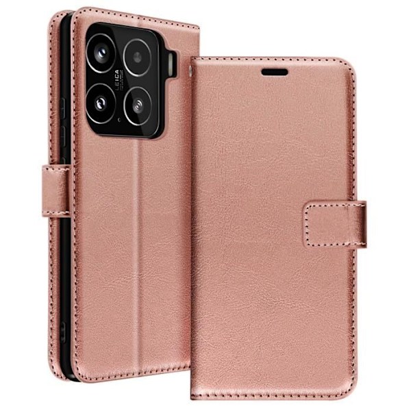 Étui för Xiaomi 15 Plånbok med Handledsrem Mayaxess Roséguld Rosa