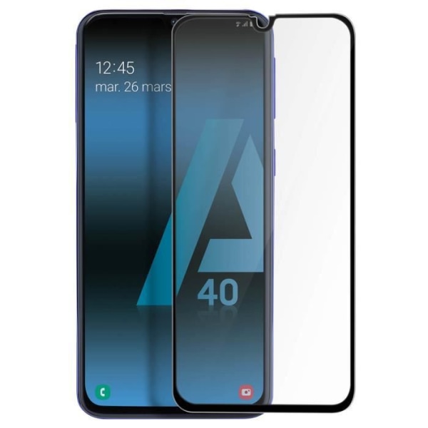 Skärmfilm för Samsung Galaxy A40 Tempered Glass 9H Fasad Transparent Black Edge