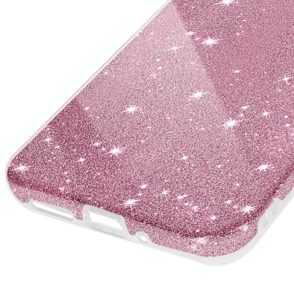 Fodral till Xiaomi Redmi 13C Glitter Semi-rigid Silicone Thin Pink Rosa
