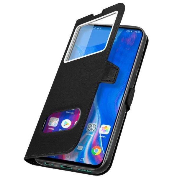 Kotelo - AVIZAR - Huawei P Smart Z/Y9 Prime 2019 - Kaksoisikkuna - Tuki Toiminto - Musta Svart