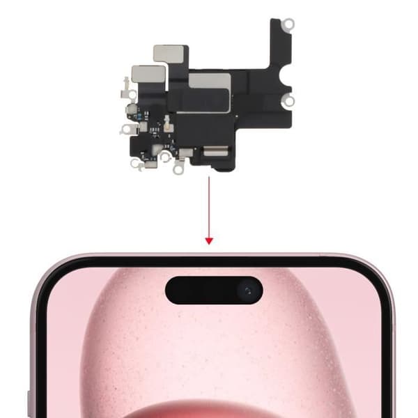 Intern högtalare - AVIZAR - iPhone 15 Plus - Svart - Åtgärdar ljudproblem Svart