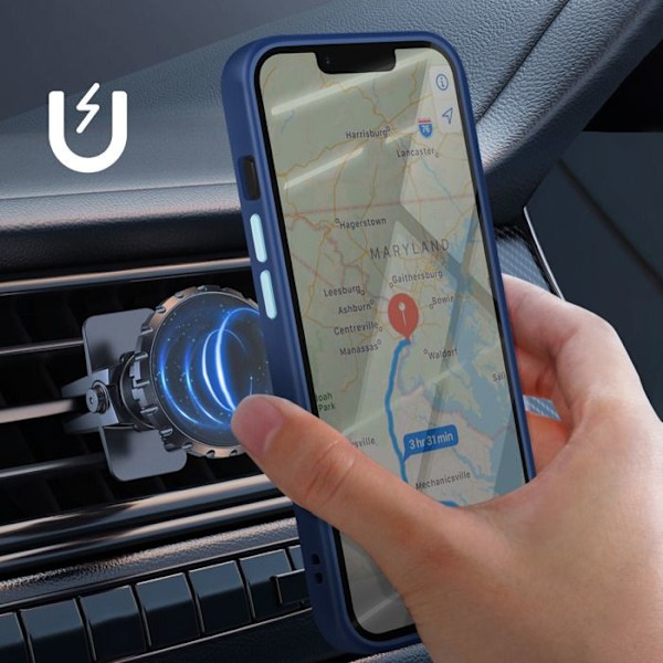 Coque för iPhone 16e Magnetring Blå Blå