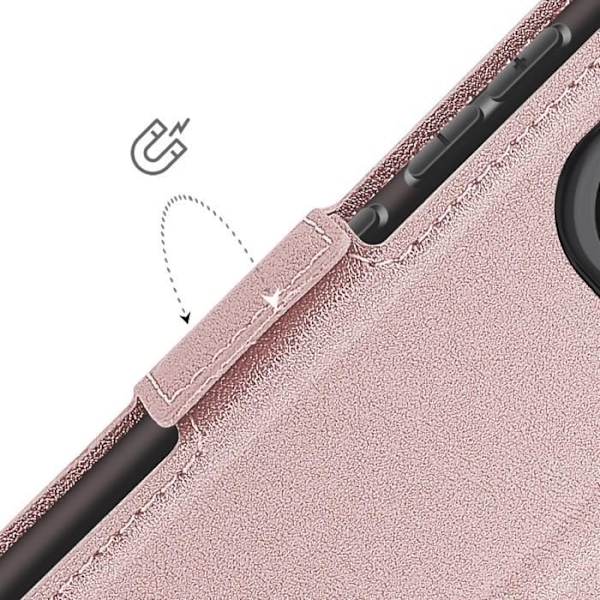 Étui för Redmi Note 14 5G Med Kortfack Magnetisk Flik Champagne Rosa Rosa