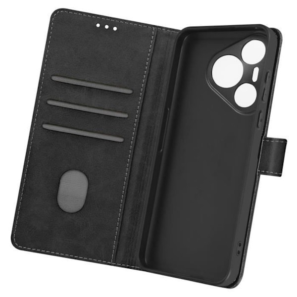 Etui til Huawei Pura 70 Håndledsrem Flip Wallet Stand Sort Svart