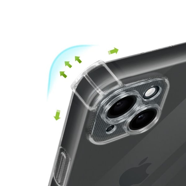 Coque Antichoc - MAYAXESS - iPhone 15 - Transparent - Forstærkede hjørner - Letvægtsdesign Transparent