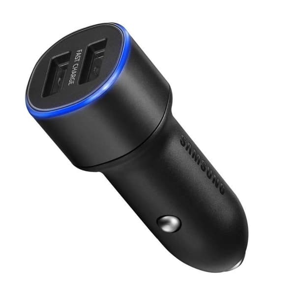 Lader til bil - Samsung - Universel - 2 USB-porte - 2A - Sort Svart