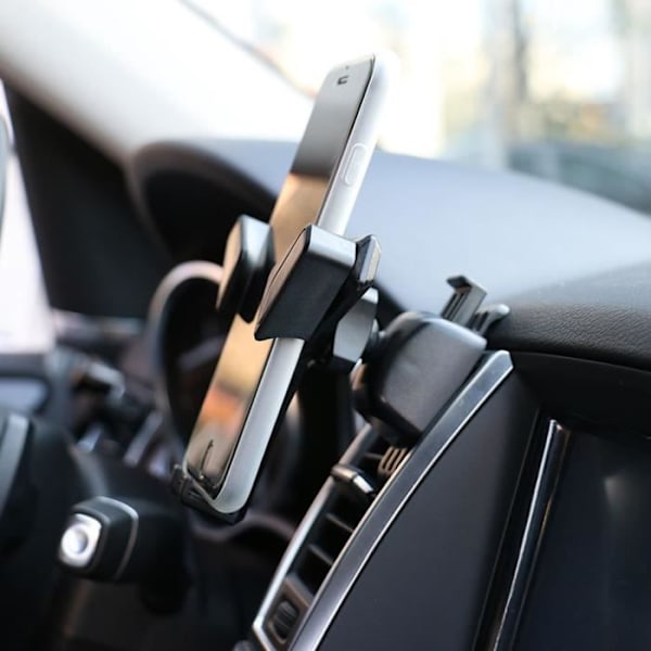 Smartphone Holder - AKASHI - 6,5'' - Ventilationsmontering - 360° roterbar - Sort plastik Svart