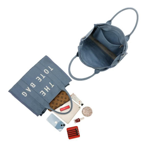 Håndtaske - GALLANTRY - Tote Bag - Størrelse L - Stof - Blå Blå