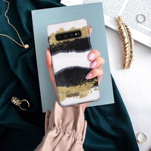 Coque Galaxy S10 Glänsande Lakrits Resistenta Lyxdesign Ideal of Sweden Gul