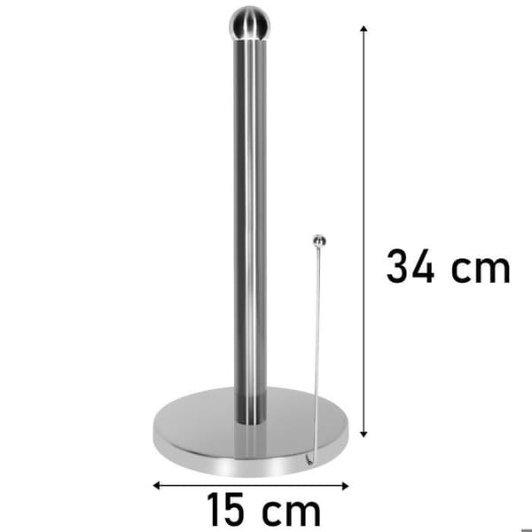 Køkkenrulleholder - CHEFFINGER - Sølv - Børstet rustfrit stål - Sideholder - Moderne design Grå