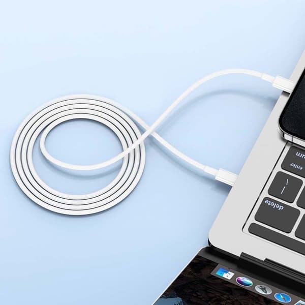 USB-C - Lightning - GRAB 'N GO - 2m - Nopea Lataus - Synkronointi - Valkoinen Vit