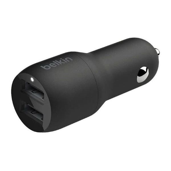 Biloplader - BELKIN - Boost Charge - 2 porte USB-A - 12W - Hvid Sort