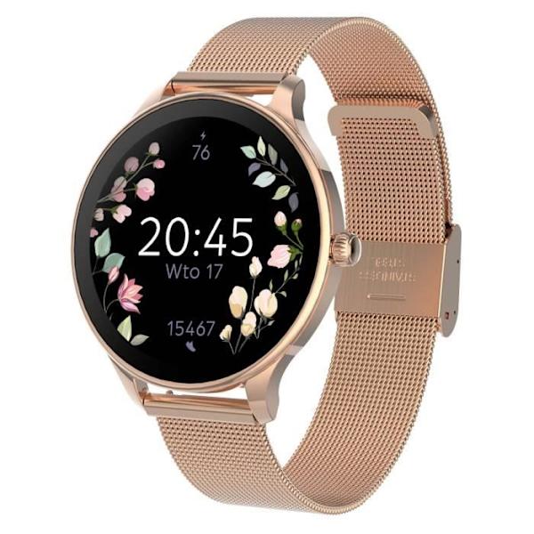 Dameforbundet ur med elegant rustfrit stål mesh armbånd Forever Rose Champagne Rosa